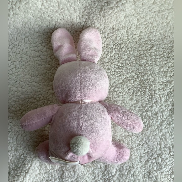 Blankets & Beyond Pink Plush Bunny Rabbit Rattle Embroidered Eyes Stuffed Animal - Picture 5 of 9